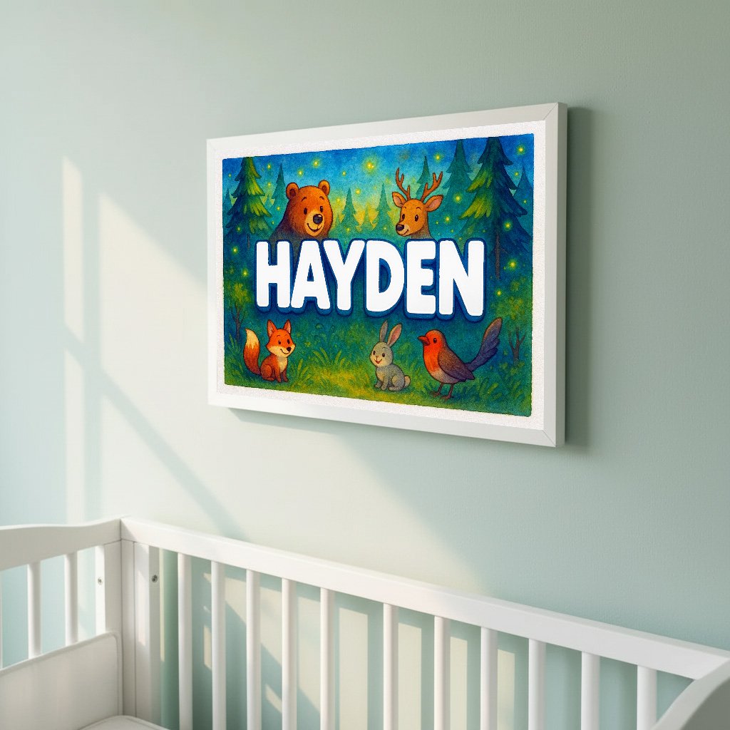 Personalized name art for Hayden