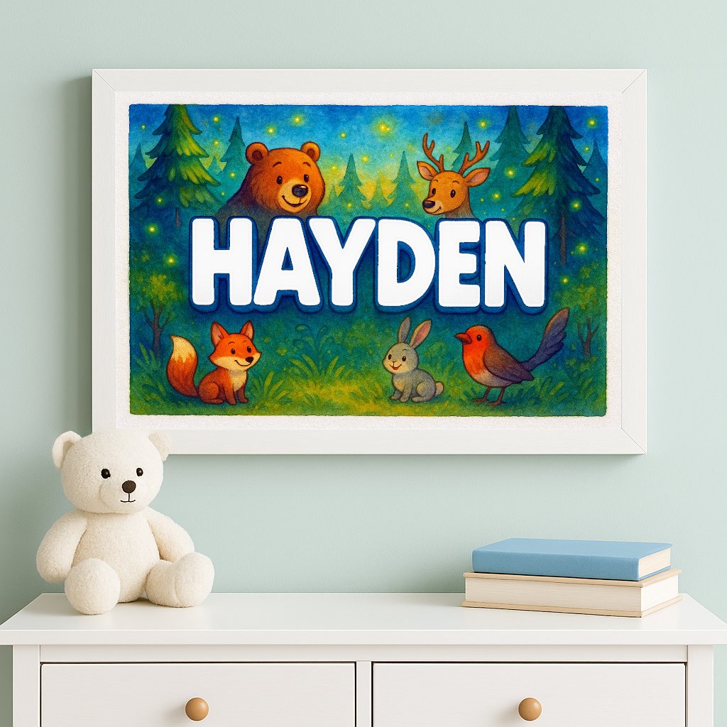 Personalized name art for Hayden