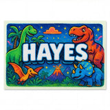 Hayes Name Art - Dinosaur Adventure personalized wall print for kids