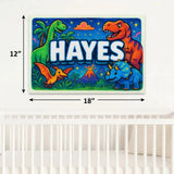 Hayes Name Art - Dinosaur Adventure personalized wall print for kids