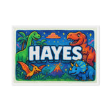 Hayes Name Art - Dinosaur Adventure personalized wall print for kids
