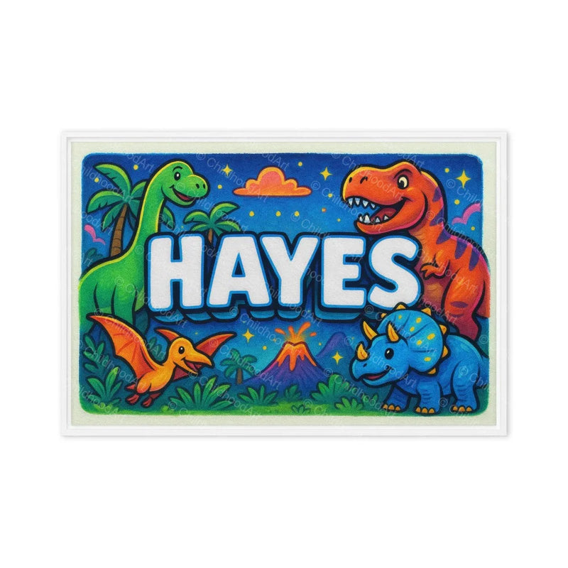 Hayes Name Art - Dinosaur Adventure personalized wall print for kids