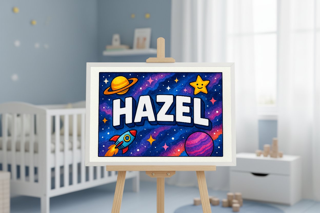 Personalized name art for Hazel