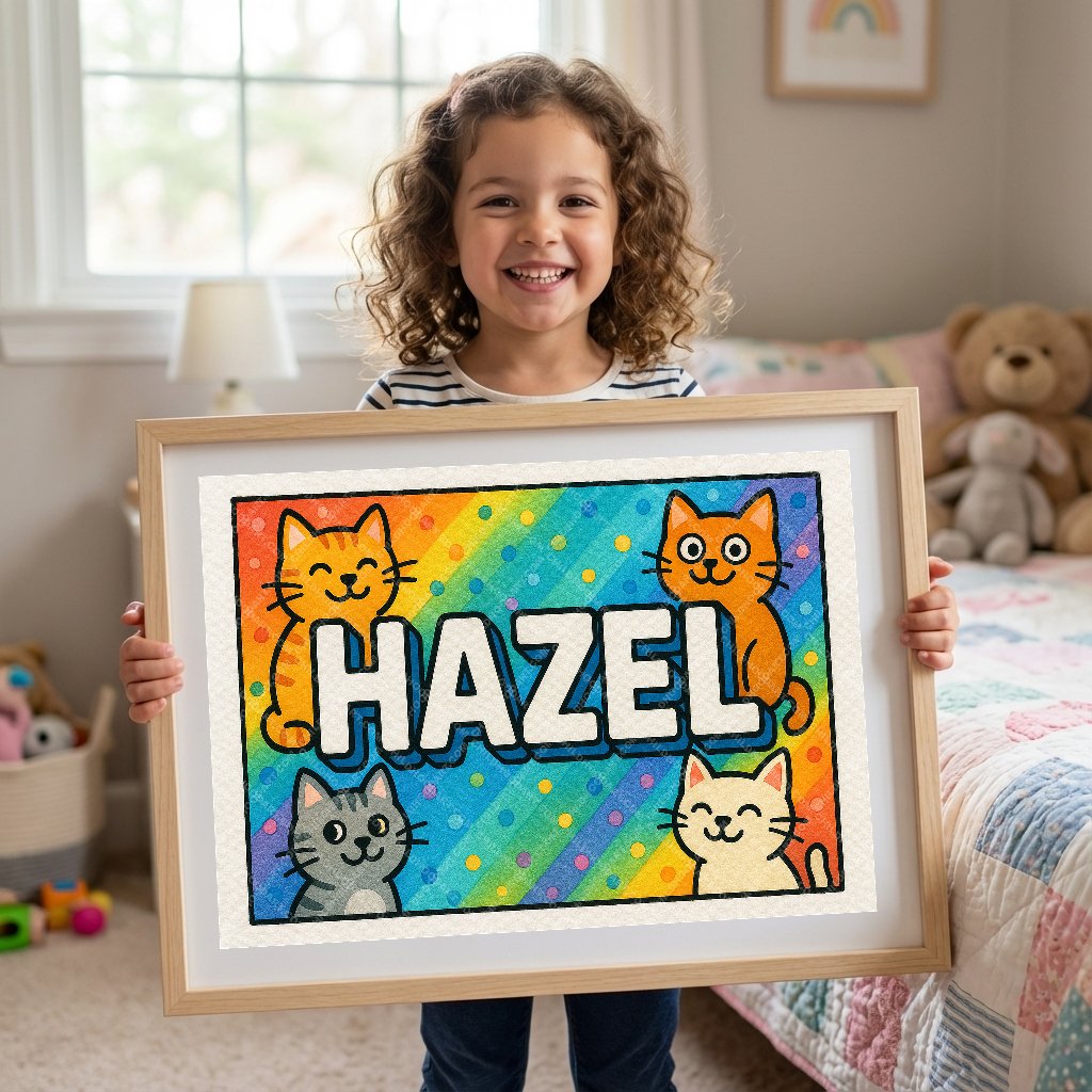 Personalized name art for Hazel