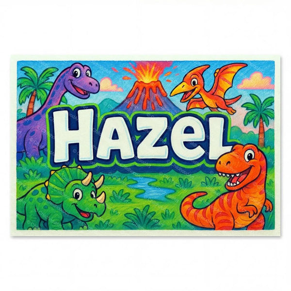 Hazel Personalized Dinosaur Art