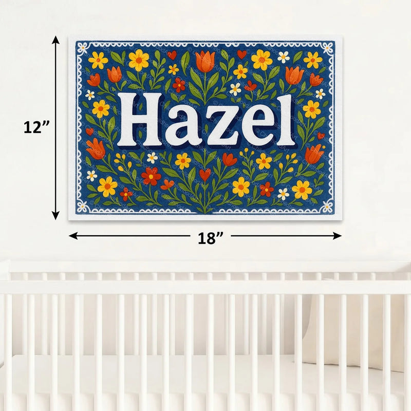 Calm personalized name art for Hazel