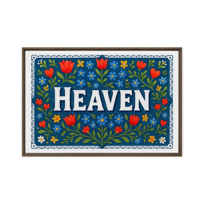 Heaven Name Art - Floral Farmhouse personalized wall print for kids