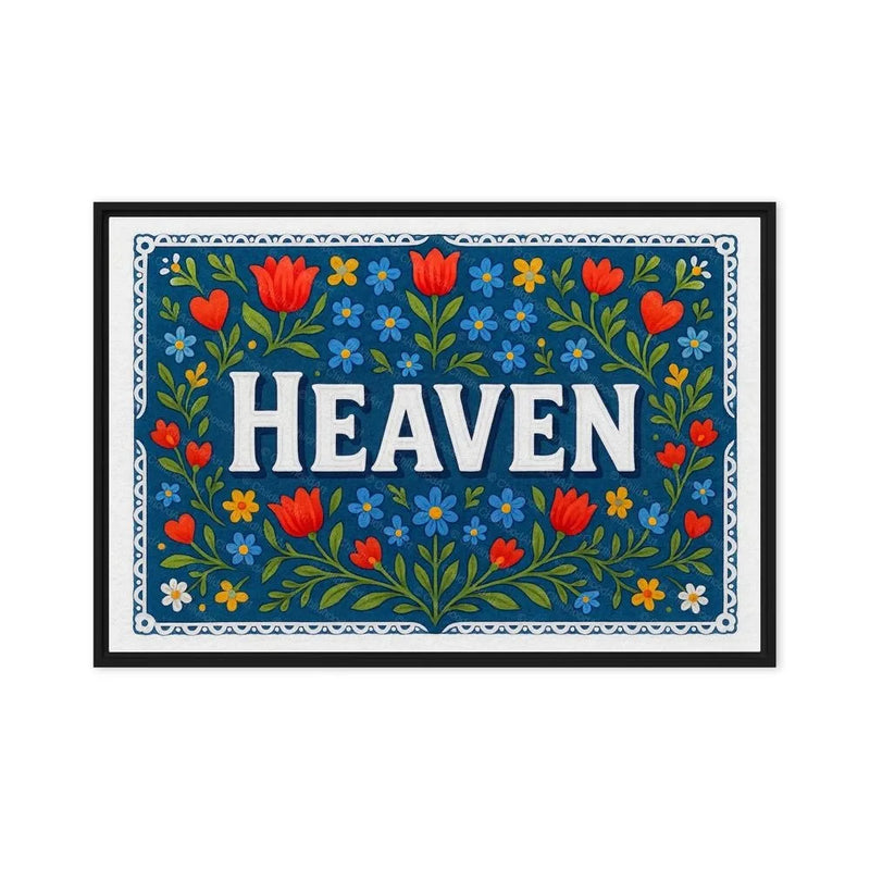 Heaven Name Art - Floral Farmhouse personalized wall print for kids