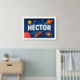 Hector Name Art - Space Explorers personalized wall print for kids