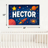 Hector Name Art - Space Explorers personalized wall print for kids