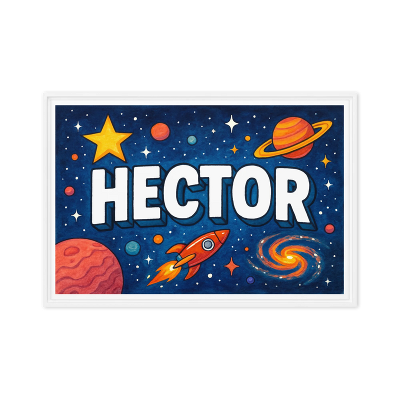 Hector Name Art - Space Explorers personalized wall print for kids