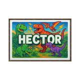 Hector Name Art - Dinosaur Adventure personalized wall print for kids