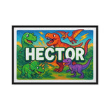 Hector Name Art - Dinosaur Adventure personalized wall print for kids