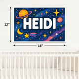 Heidi Name Art - Space Explorers personalized wall print for kids