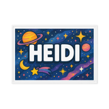 Heidi Name Art - Space Explorers personalized wall print for kids