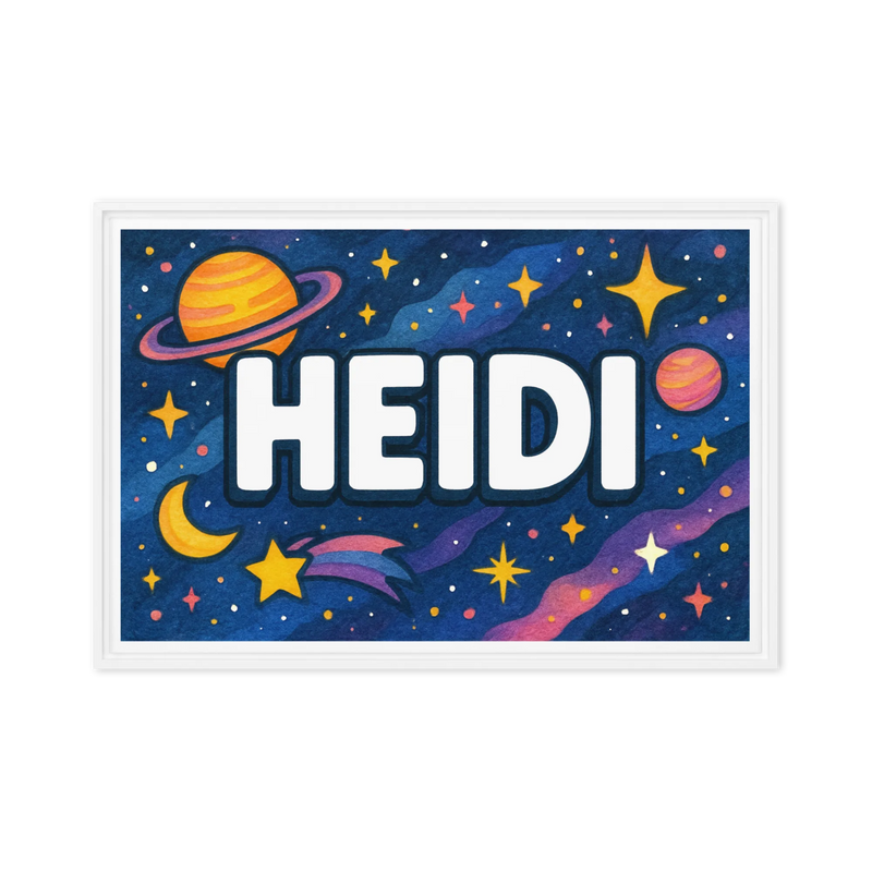 Heidi Name Art - Space Explorers personalized wall print for kids