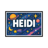Heidi Name Art - Space Explorers personalized wall print for kids