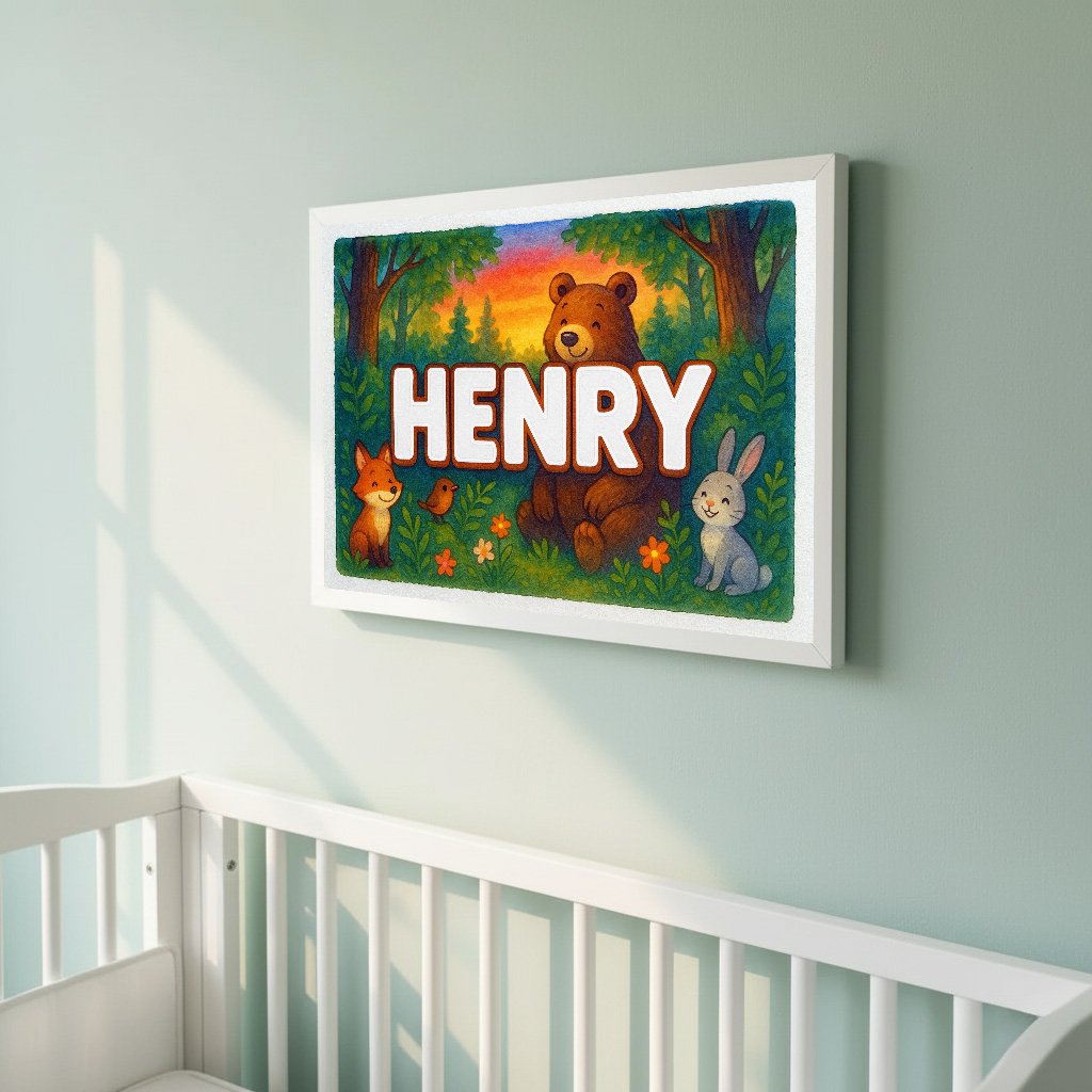 Personalized name art for Henry