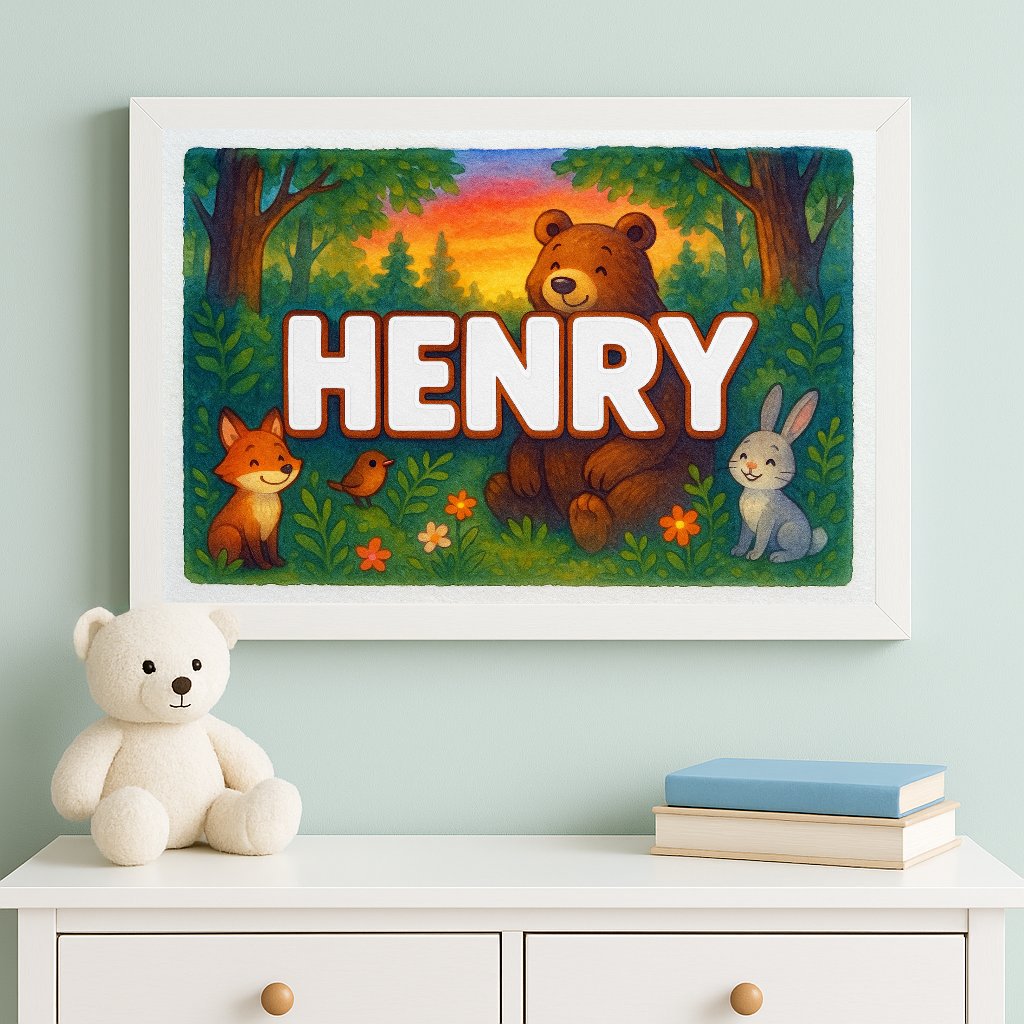 Personalized name art for Henry
