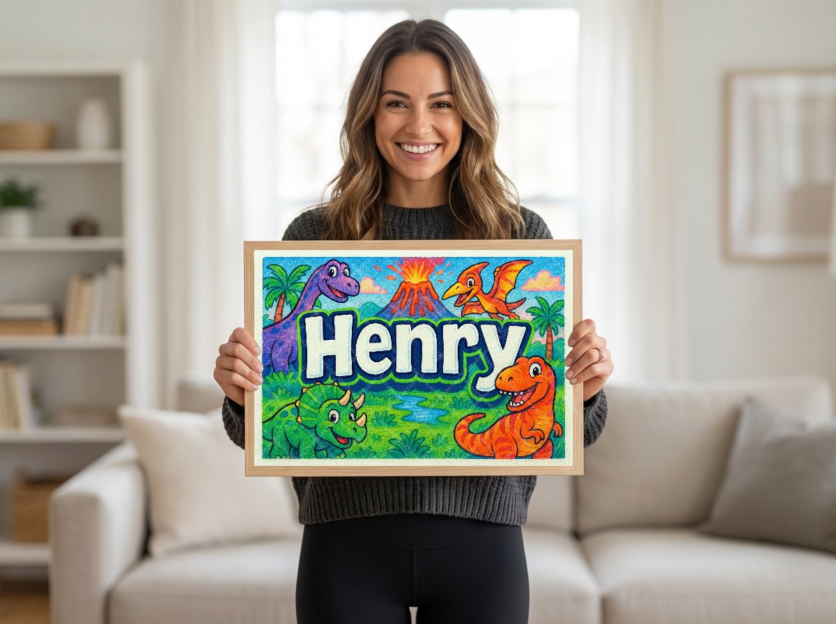 Personalized name art for Henry