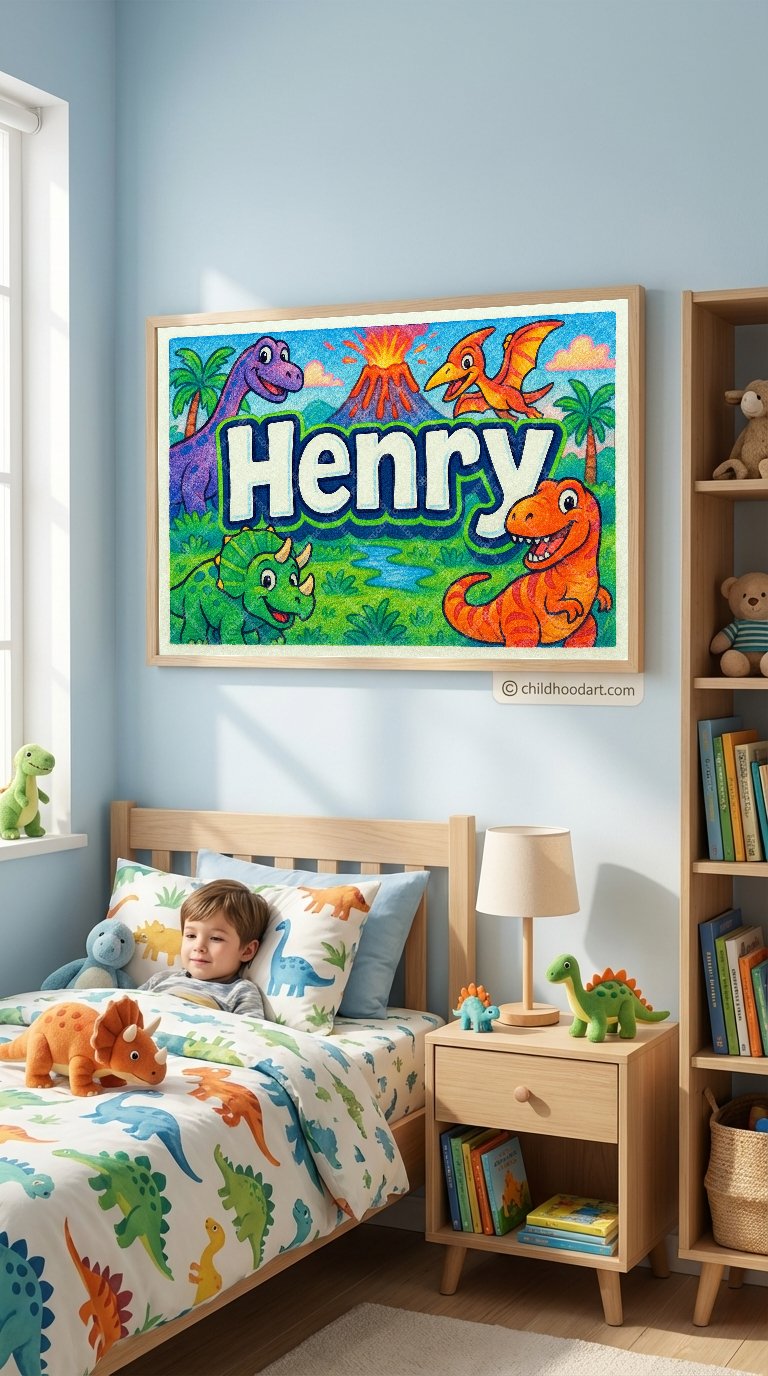 Personalized name art for Henry