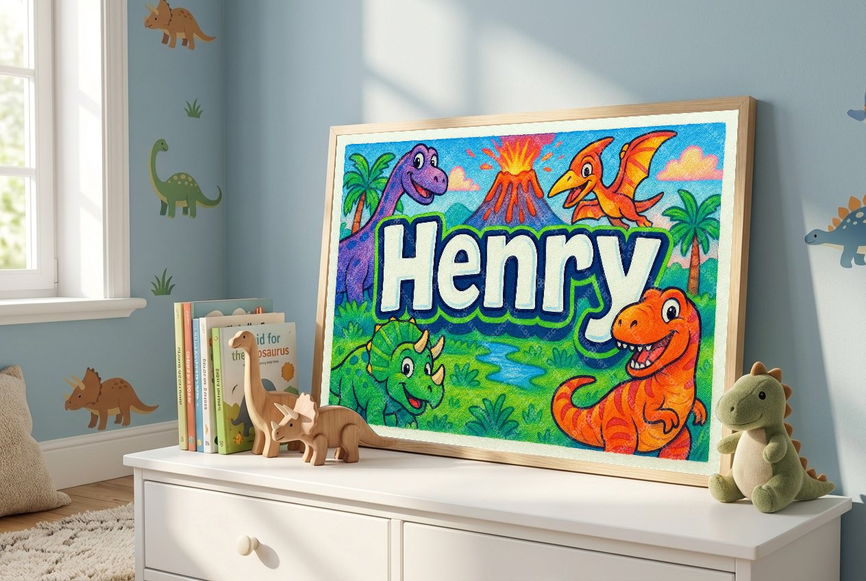 Personalized name art for Henry