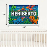 Heriberto Name Art - Dinosaur Adventure personalized wall print for kids