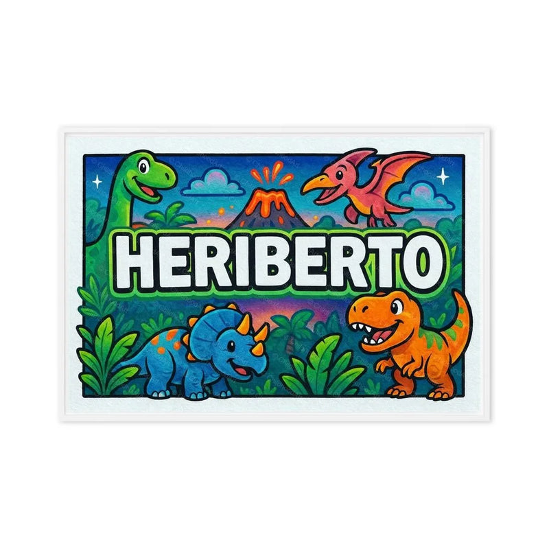 Heriberto Name Art - Dinosaur Adventure personalized wall print for kids
