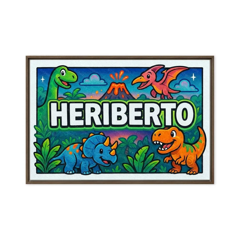 Heriberto Name Art - Dinosaur Adventure personalized wall print for kids