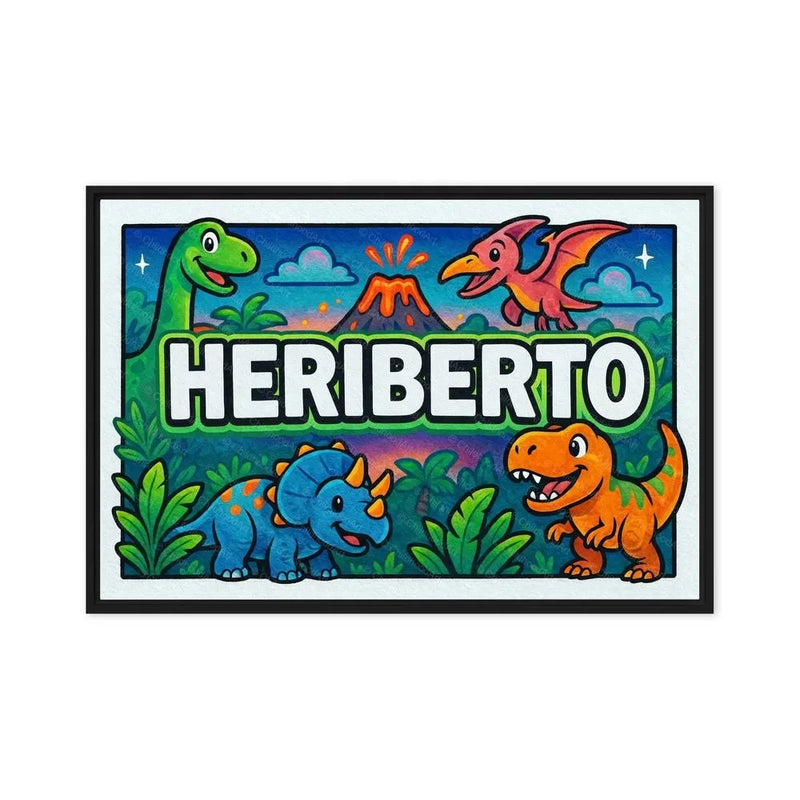 Heriberto Name Art - Dinosaur Adventure personalized wall print for kids