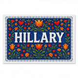 Hillary Name Art - Floral Farmhouse personalized wall print for kids