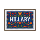 Hillary Name Art - Floral Farmhouse personalized wall print for kids
