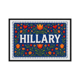 Hillary Name Art - Floral Farmhouse personalized wall print for kids