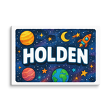 Holden Name Art - Space Explorers personalized wall print for kids