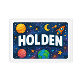 Holden Name Art - Space Explorers personalized wall print for kids