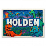 Holden Name Art - Dinosaur Adventure personalized wall print for kids