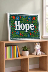 Hope Name Art - Floral Farmhouse personalized wall print for kids