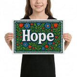 Hope Name Art - Floral Farmhouse personalized wall print for kids
