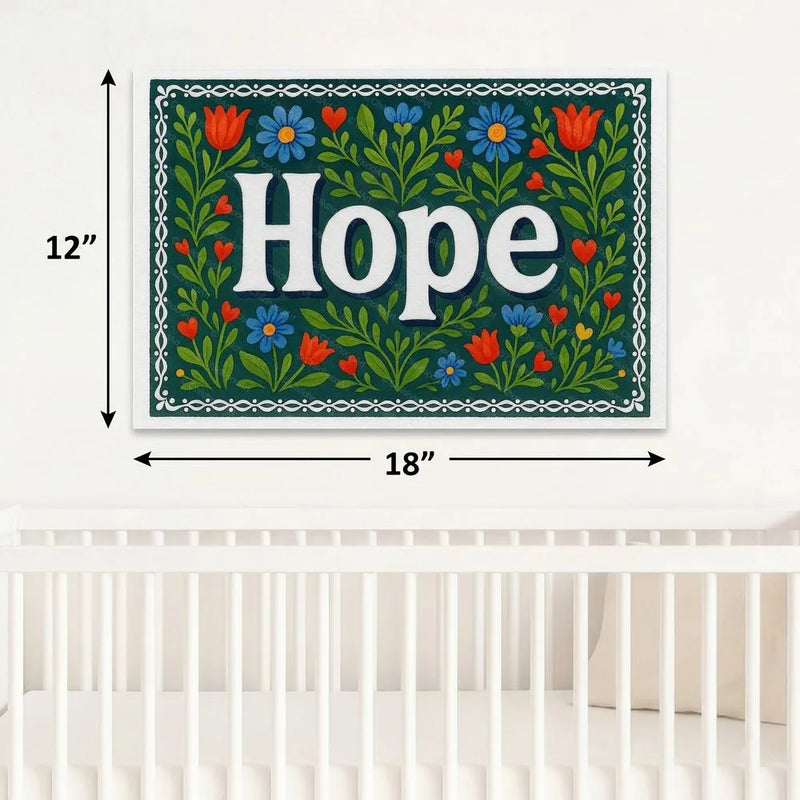 Hope Name Art - Floral Farmhouse personalized wall print for kids