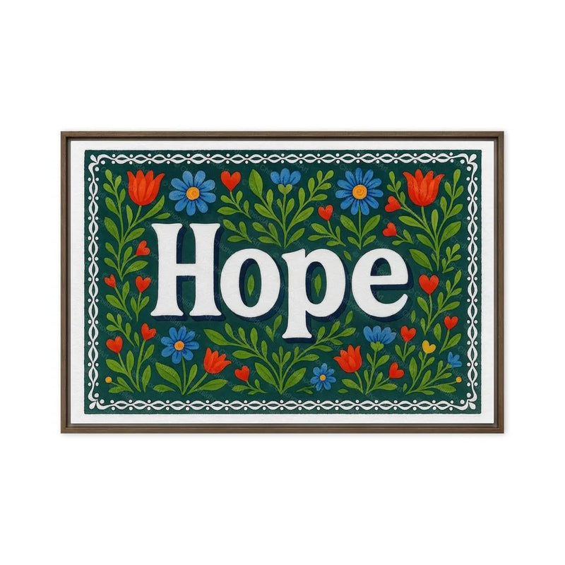 Hope Name Art - Floral Farmhouse personalized wall print for kids