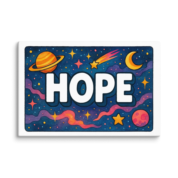 Hope Name Art - Space Explorers Personalized Wall Art
