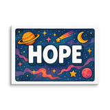 Hope Name Art - Space Explorers personalized wall print for kids