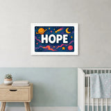 Hope Name Art - Space Explorers personalized wall print for kids