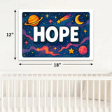 Hope Name Art - Space Explorers personalized wall print for kids