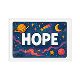 Hope Name Art - Space Explorers personalized wall print for kids