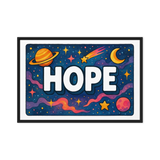 Hope Name Art - Space Explorers personalized wall print for kids