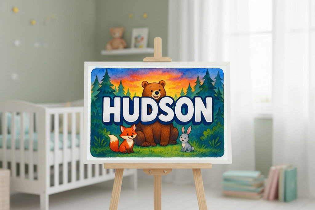 Personalized name art for Hudson