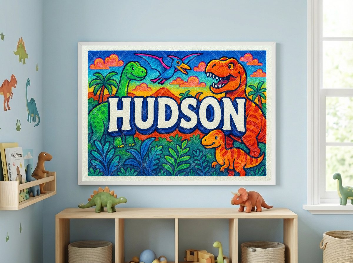 Personalized name art for Hudson