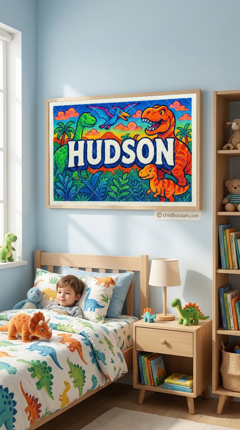 Personalized name art for Hudson