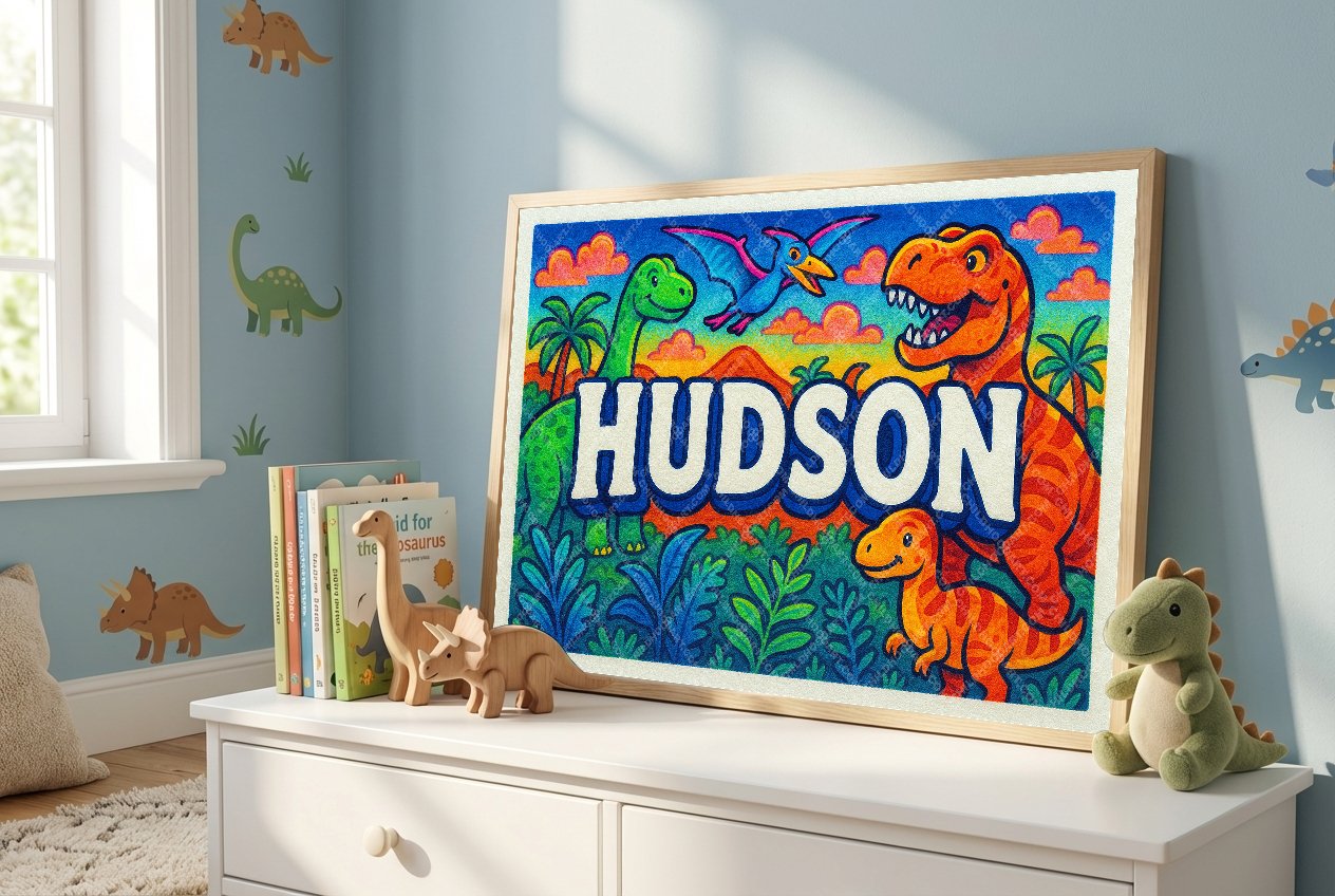 Personalized name art for Hudson